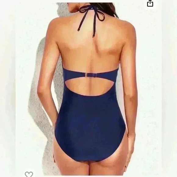 Tempt Me Women Sexy One Piece Swimsuit Halter Plunge V Neck Monokini Large- NWT - Picture 3 of 10